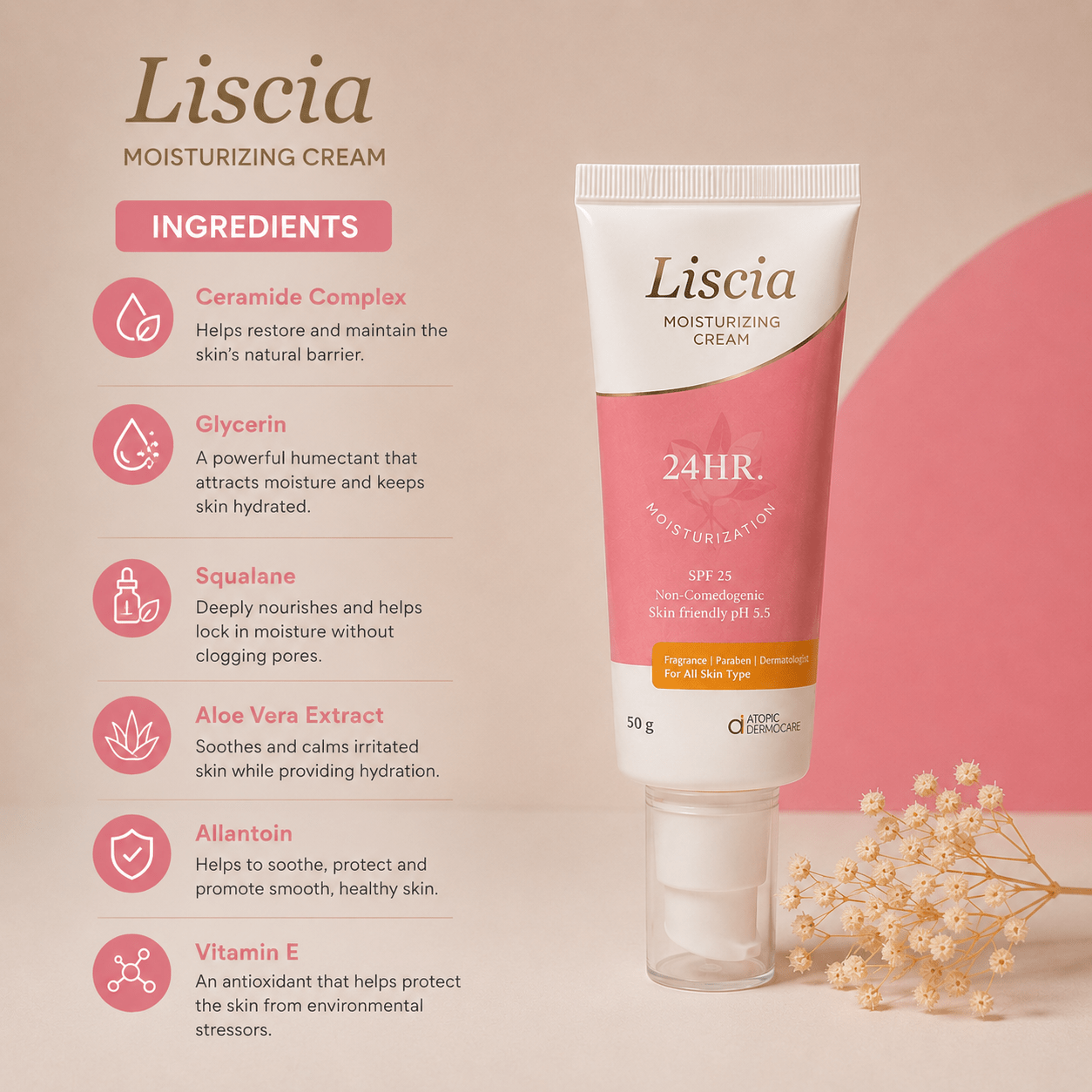 Liscia Moisturizing Cream SPF 25 - Cosmosentials