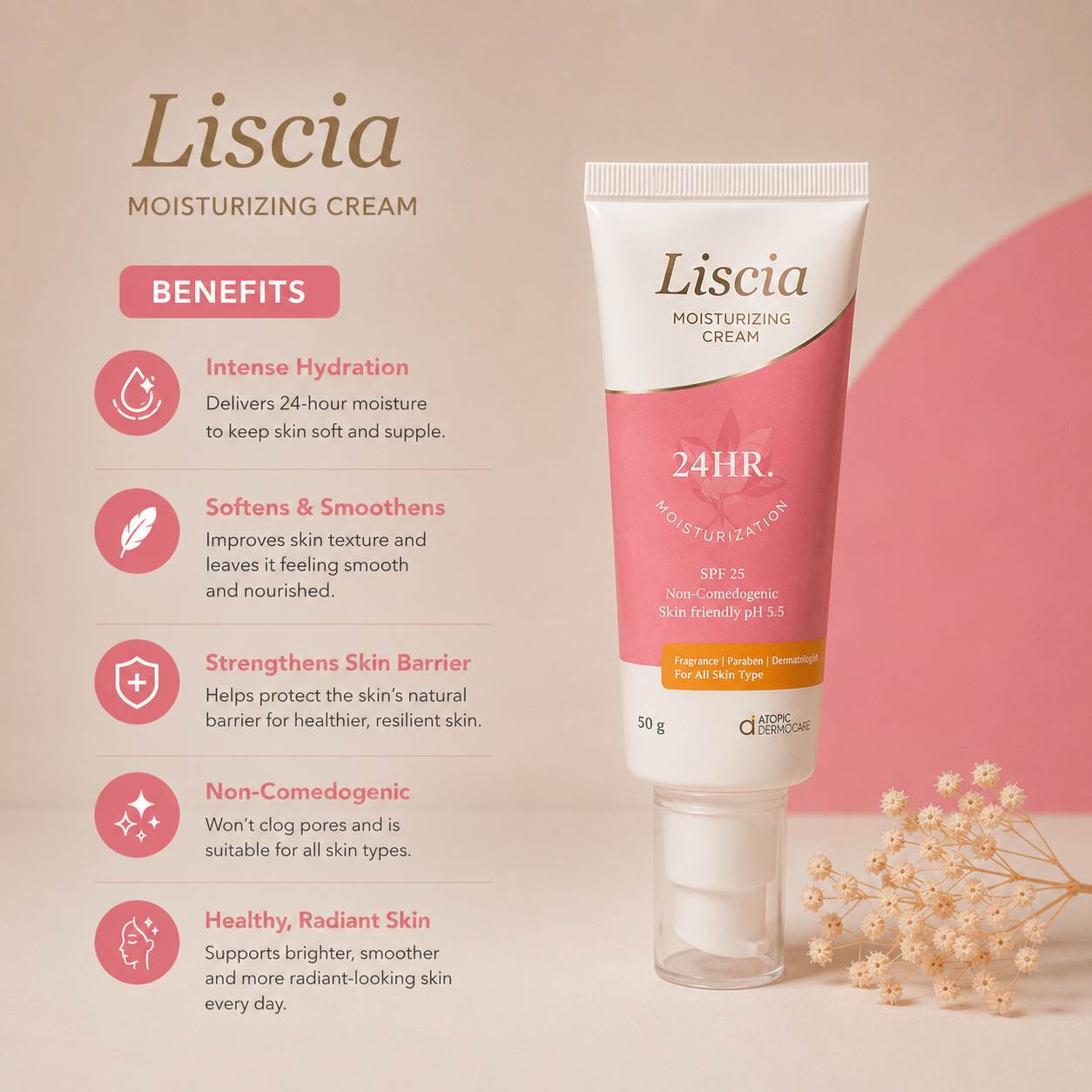 Liscia Moisturizing Cream SPF 25 - Cosmosentials