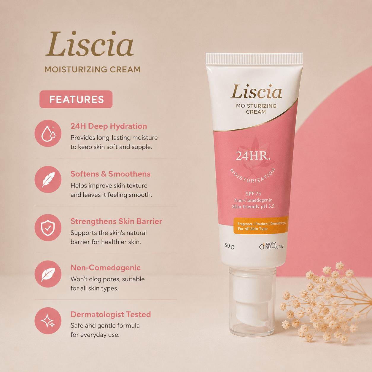 Liscia Moisturizing Cream SPF 25 - Cosmosentials