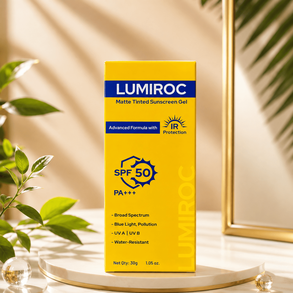 LUMIROC Matte Tinted Sunscreen Gel SPF 50 PA+++ - Cosmosentials