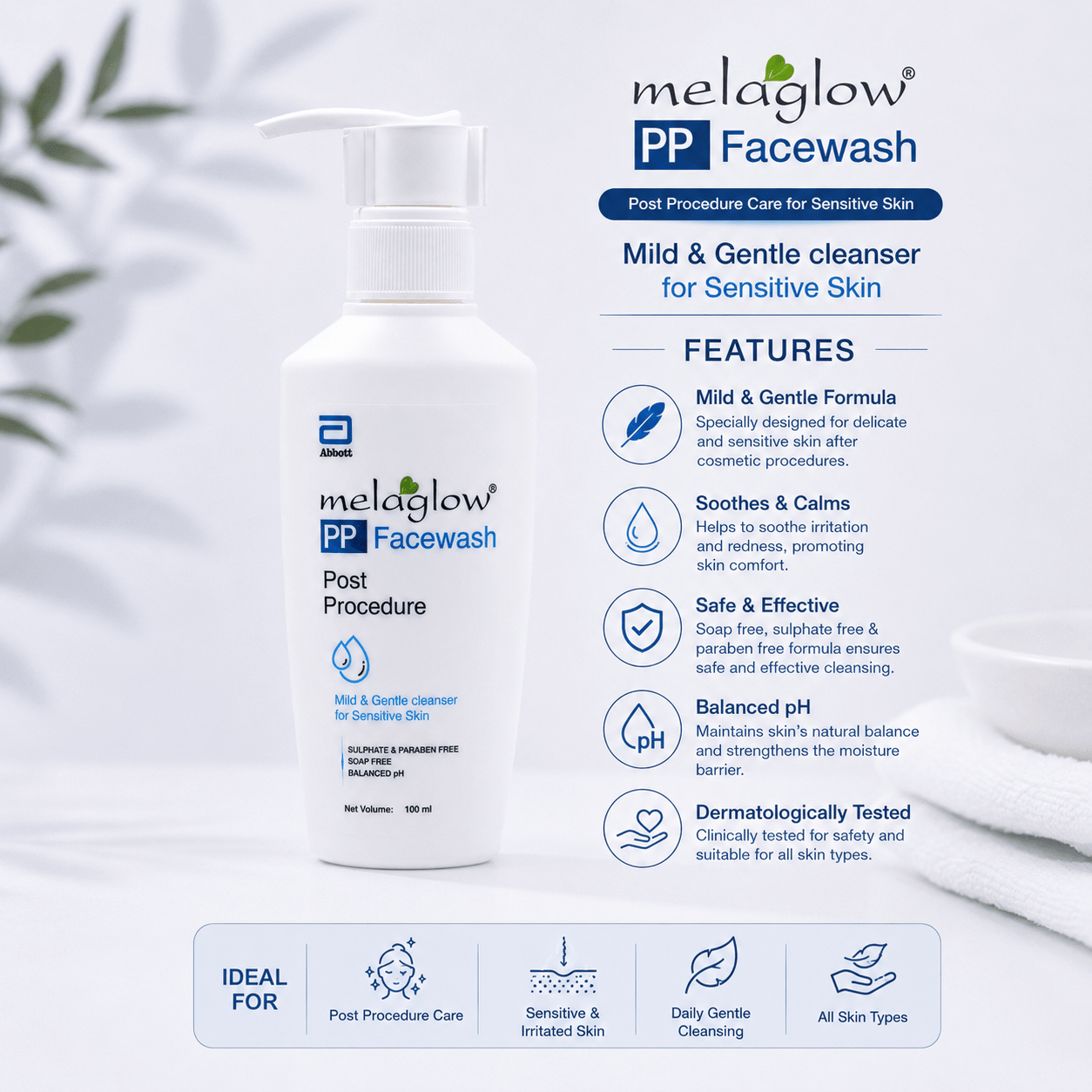 Melaglow PP Facewash 100ml - Cosmosentials
