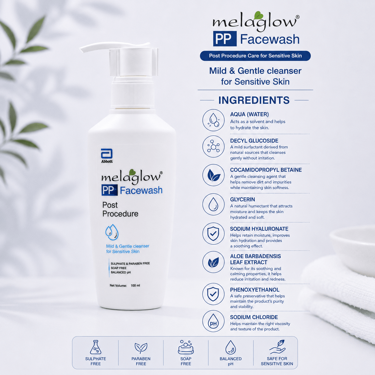 Melaglow PP Facewash 100ml - Cosmosentials