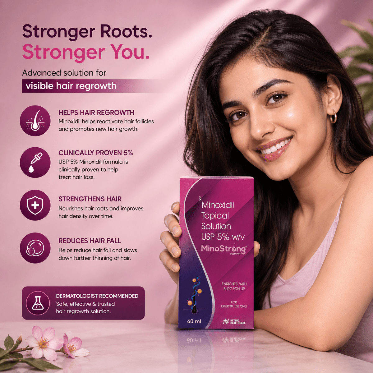 MinoStrong Solution 5% Minoxidil Topical Solution 60ml - Cosmosentials