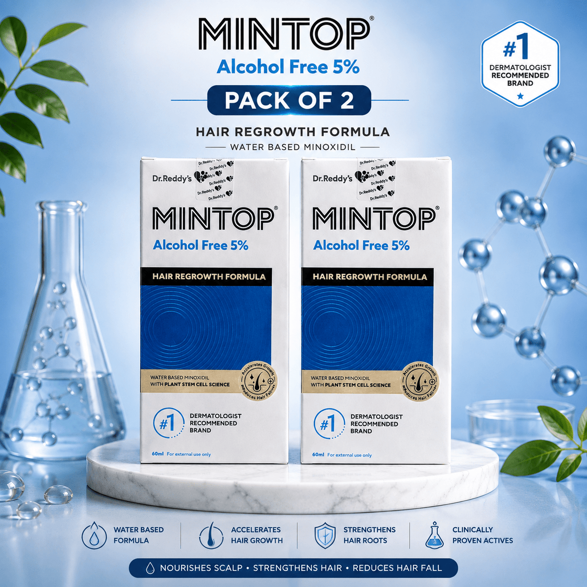 Mintop Alcohol Free 5% Minoxidil Topical Solution - Cosmosentials