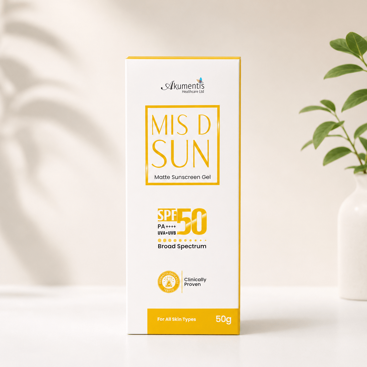 MIS D SUN Matte Sunscreen Gel SPF 50 PA++++ - Cosmosentials