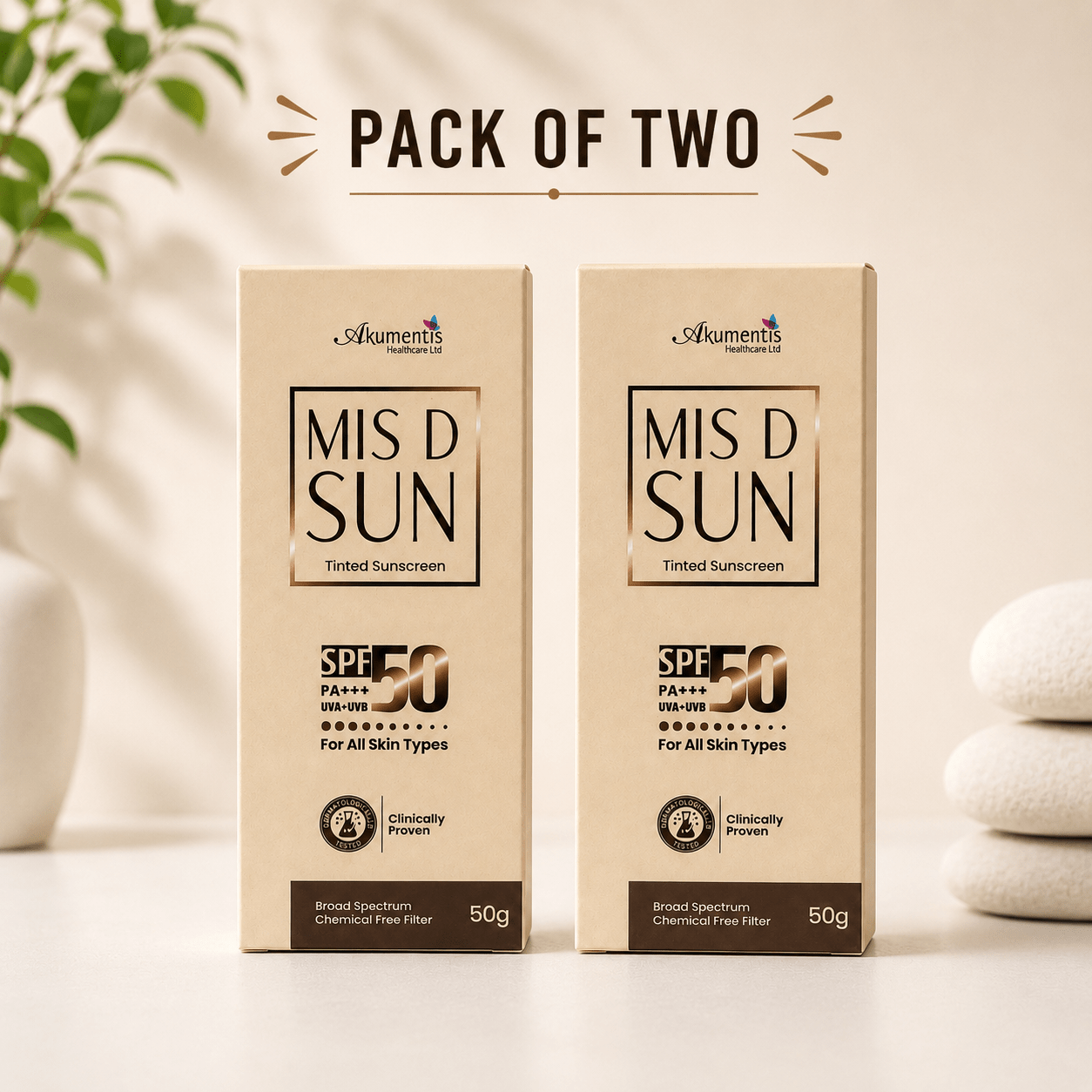 MIS D SUN Tinted Sunscreen SPF 50 PA+++ - Cosmosentials