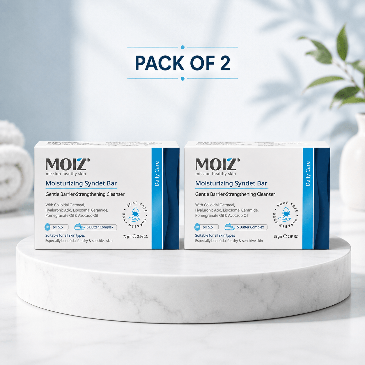Moiz Moisturizing Syndet Bar - Cosmosentials