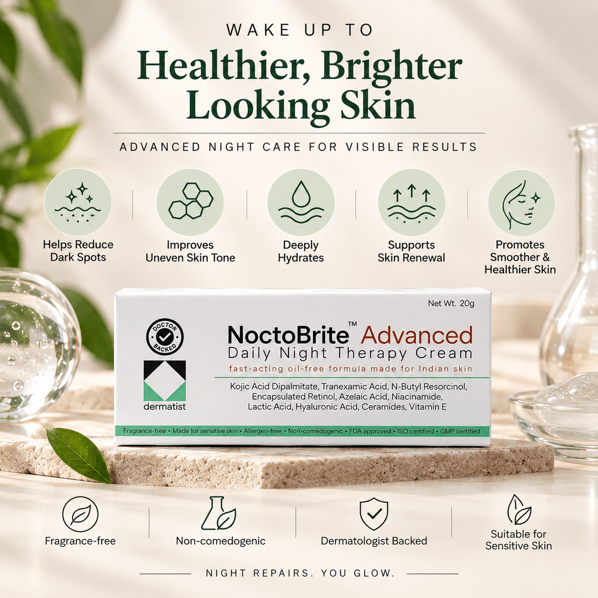 NoctoBrite Advanced Daily Night Therapy Cream 20 g - Cosmosentials