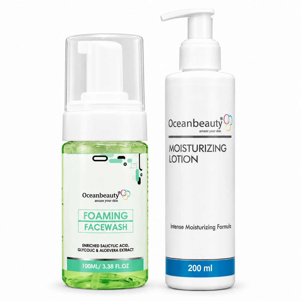 Oceanbeauty Foaming Facewash & Oceanbeauty Moisturizing Lotion - Cosmosentials