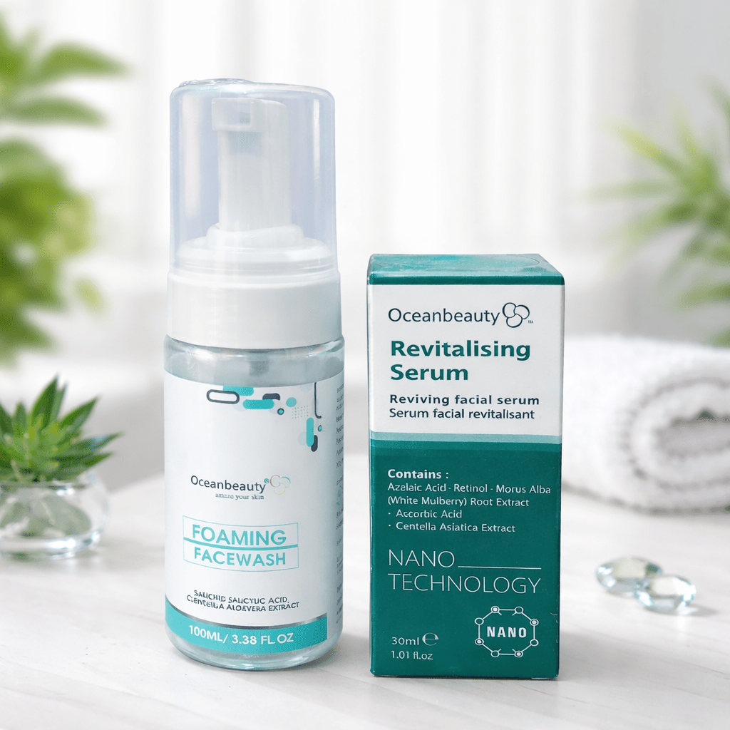 Oceanbeauty Foaming Facewash & Oceanbeauty Revitalising Serum - Cosmosentials