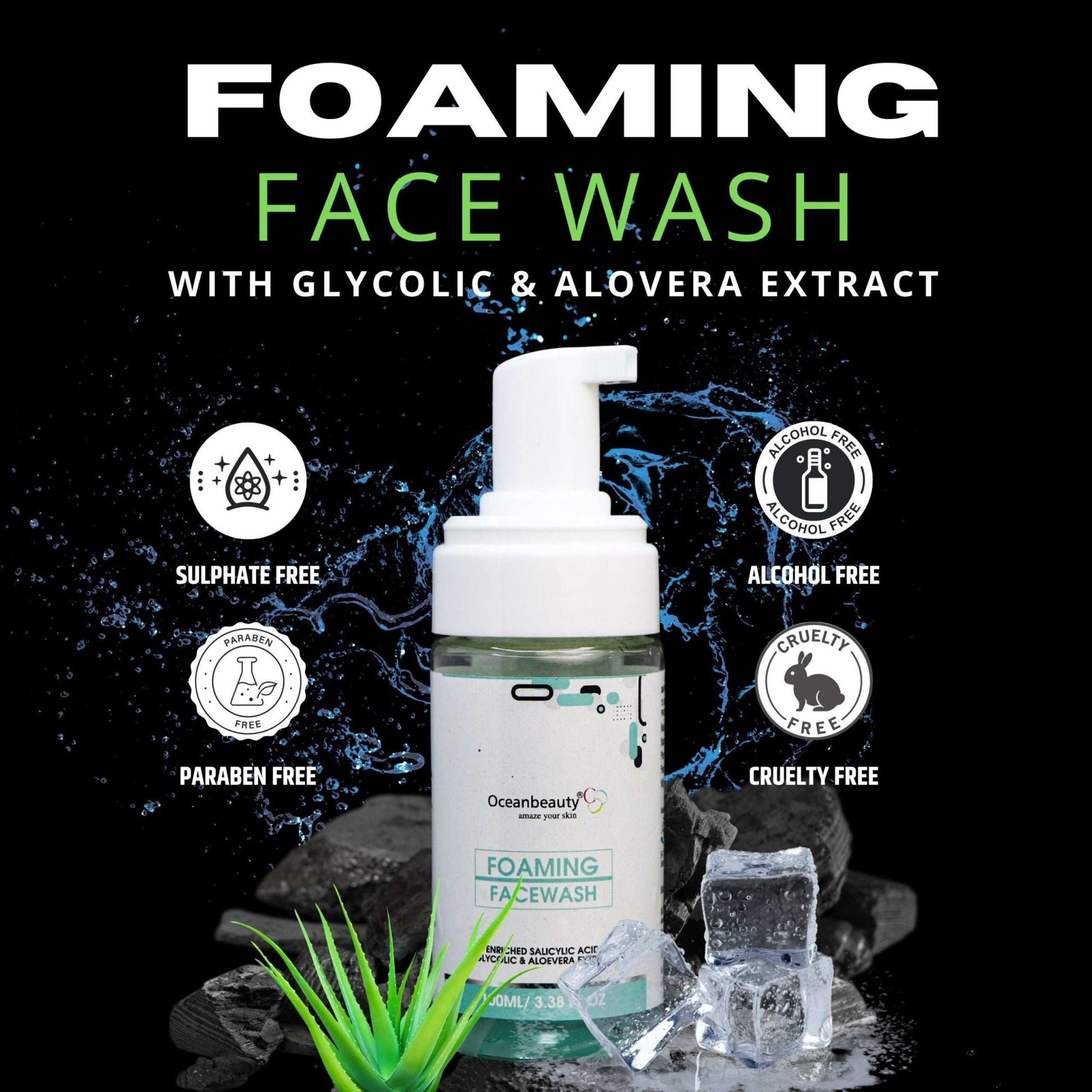 Oceanbeauty Foaming Facewash & Oceanbeauty Vitamin C Serum - Cosmosentials