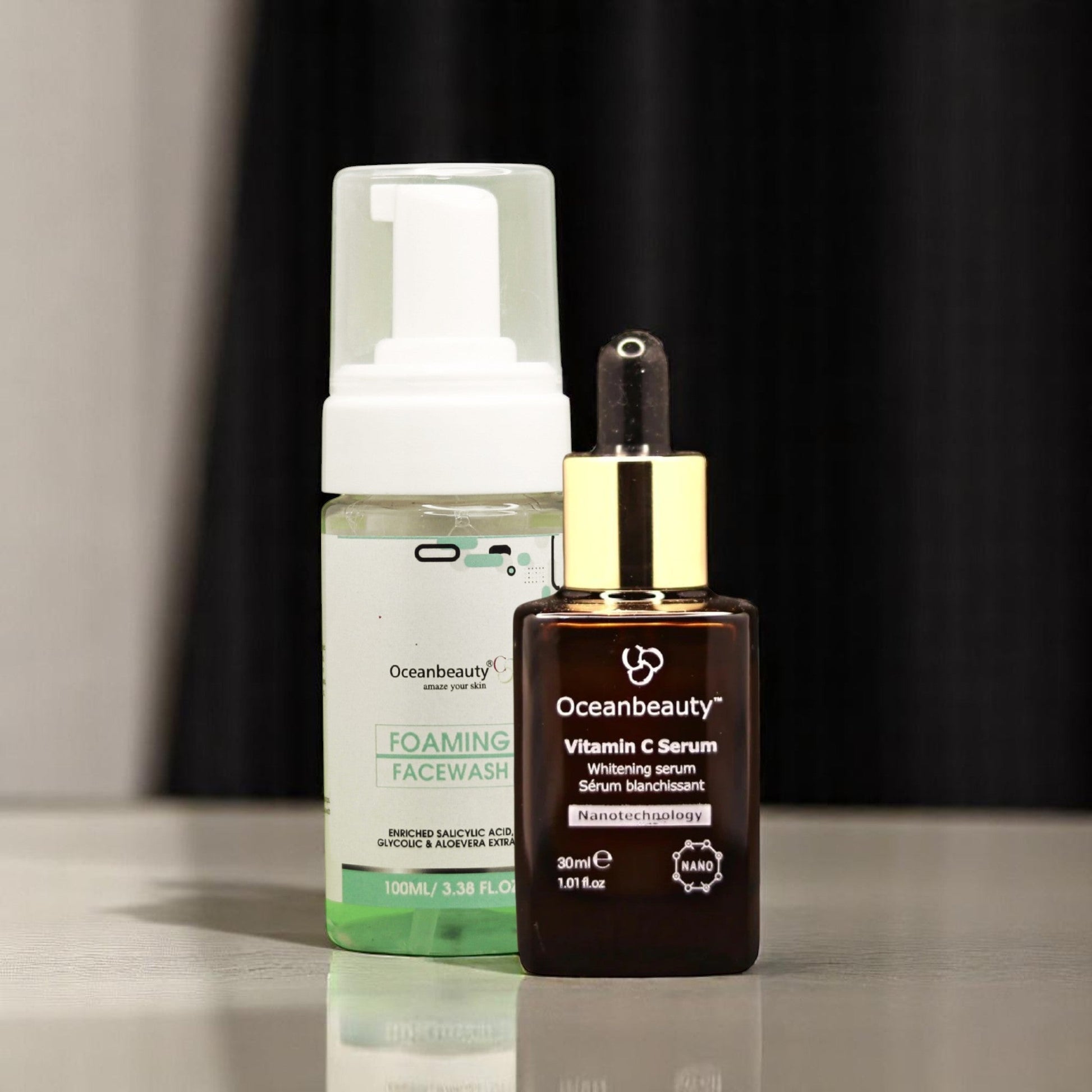 Oceanbeauty Foaming Facewash & Oceanbeauty Vitamin C Serum - Cosmosentials