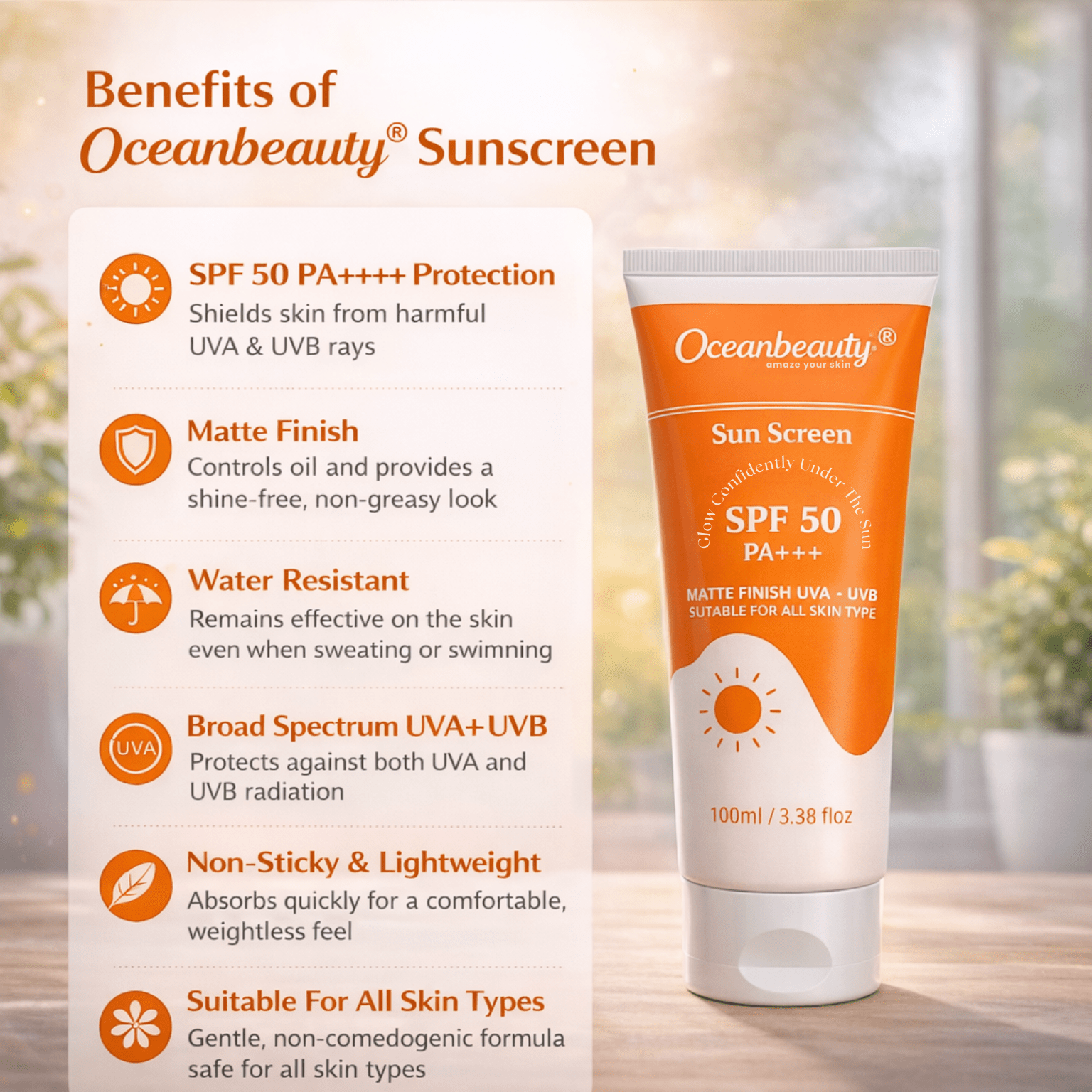 Oceanbeauty Sunscreen SPF 50 PA+++ - Cosmosentials