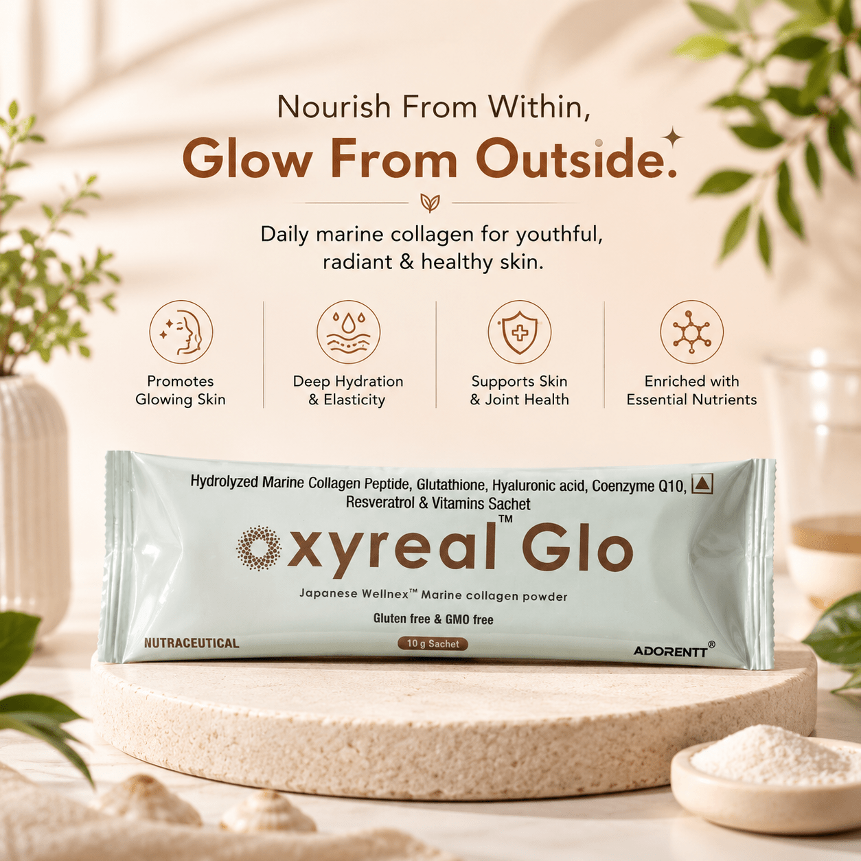 Oxyreal Glo Marine Collagen Powder - Cosmosentials