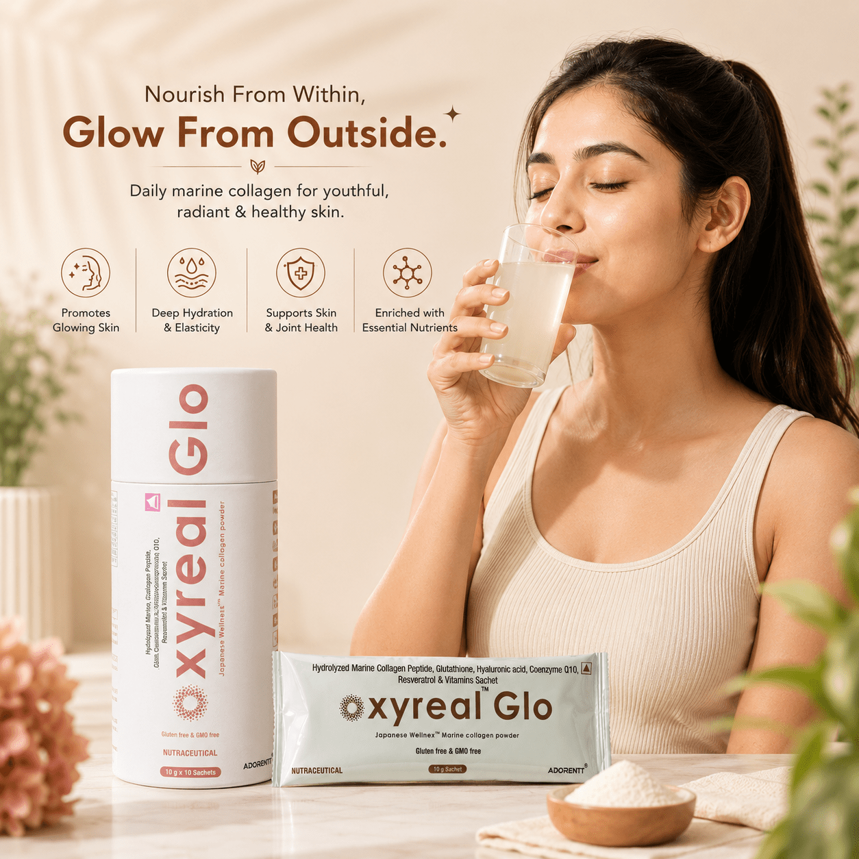 Oxyreal Glo Marine Collagen Powder - Cosmosentials