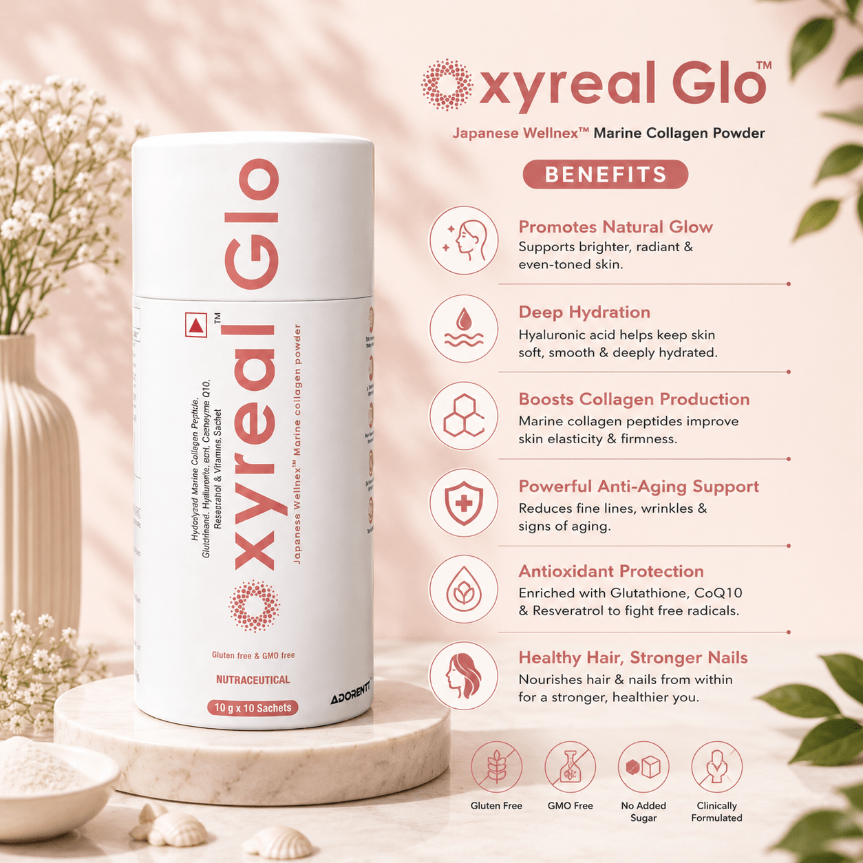 Oxyreal Glo Marine Collagen Powder - Cosmosentials