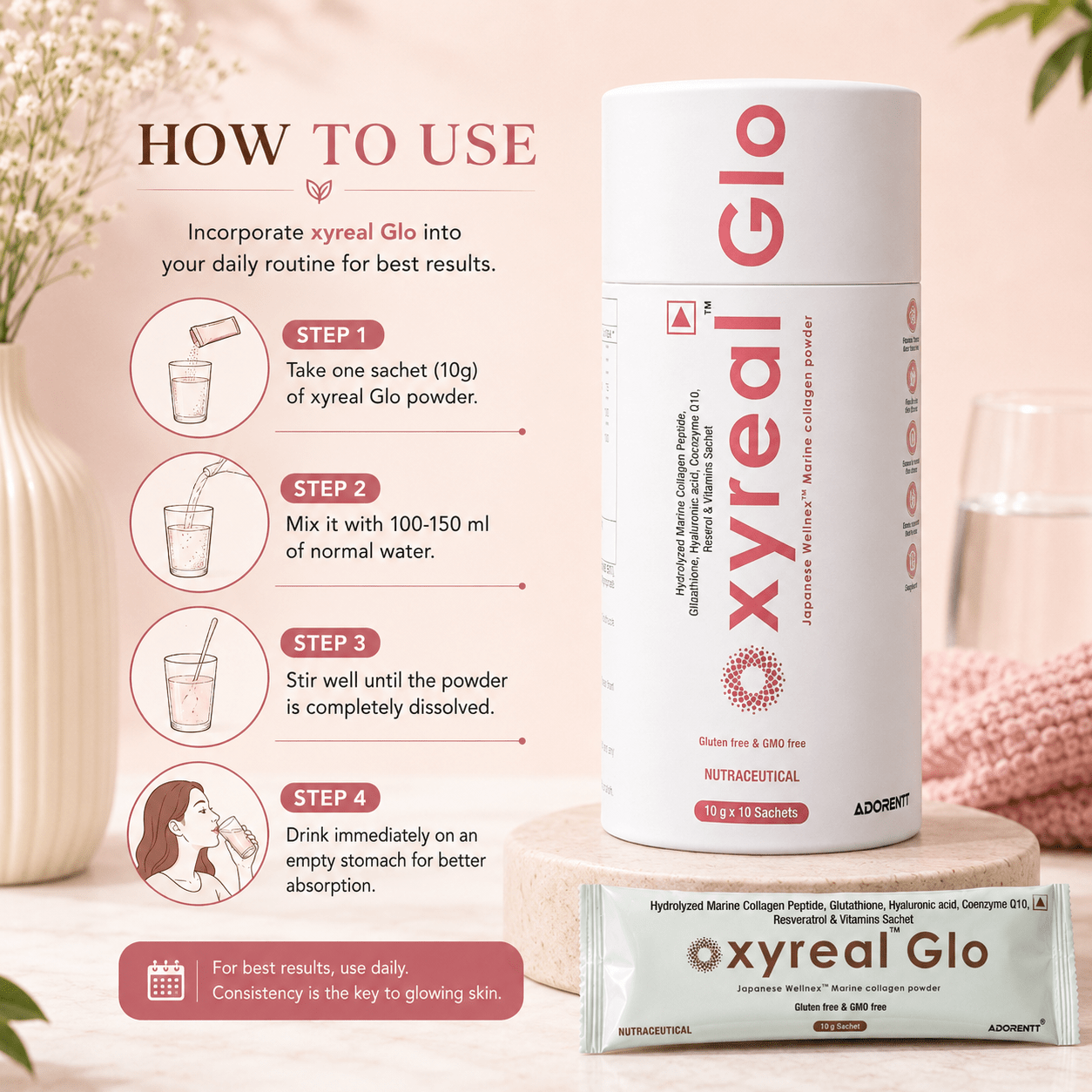 Oxyreal Glo Marine Collagen Powder - Cosmosentials