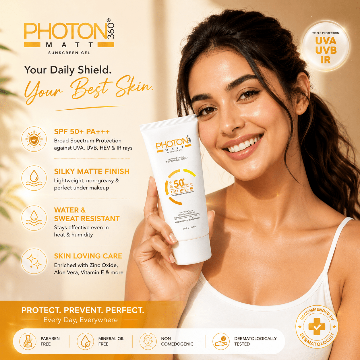 Photon 360 Matt Sunscreen Gel SPF 50+ PA+++ - Cosmosentials
