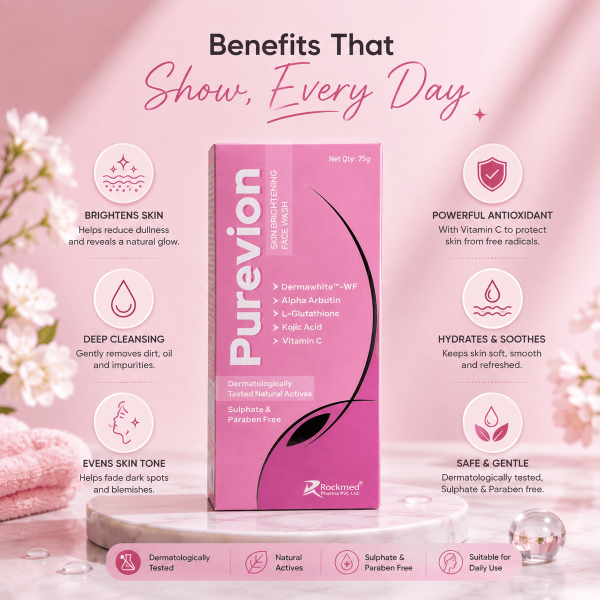 Purevion Skin Brightening Face Wash - Cosmosentials