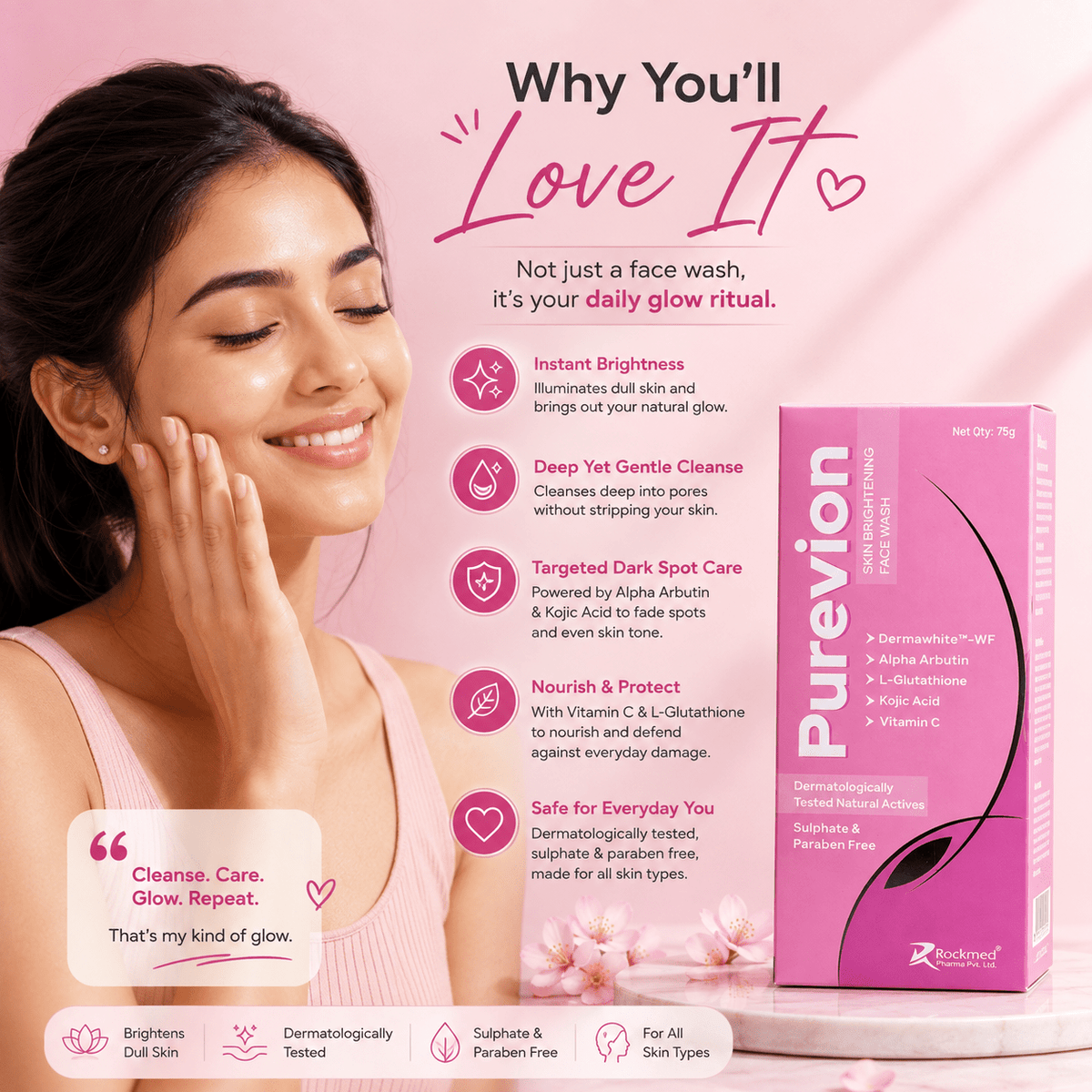 Purevion Skin Brightening Face Wash - Cosmosentials