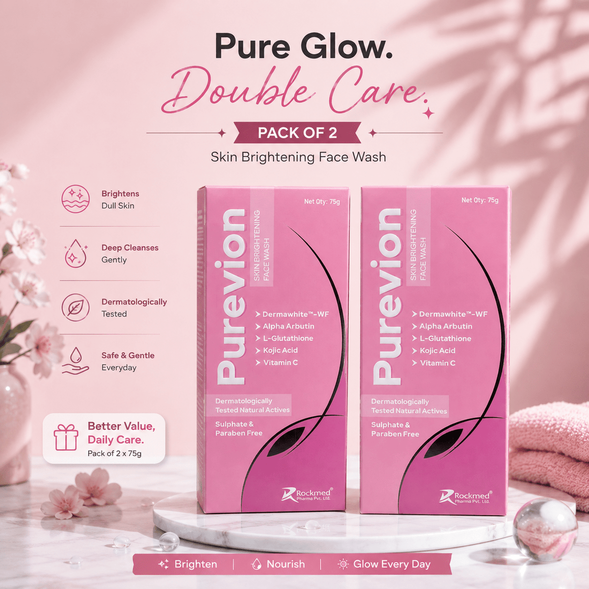 Purevion Skin Brightening Face Wash - Cosmosentials