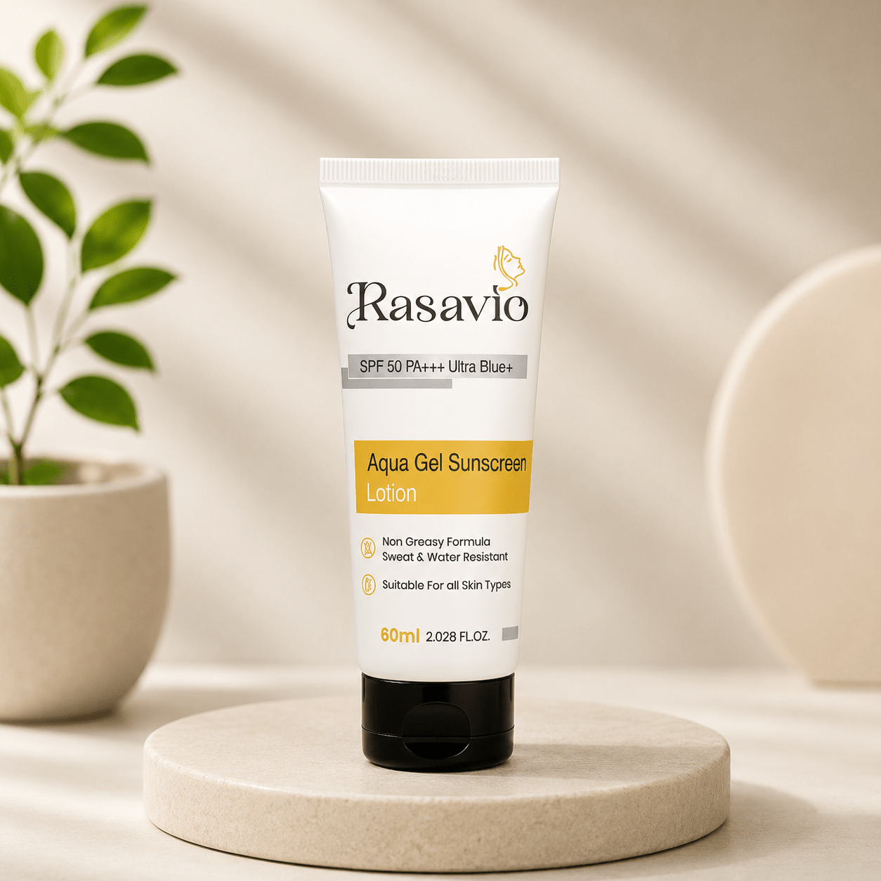 Rasavio Aqua Gel Sunscreen Lotion SPF 50 PA+++ Ultra Blue - Cosmosentials