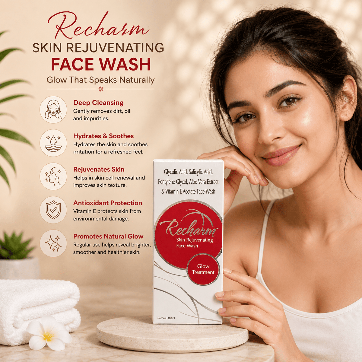 Recharm Skin Rejuvenating Face Wash - Cosmosentials