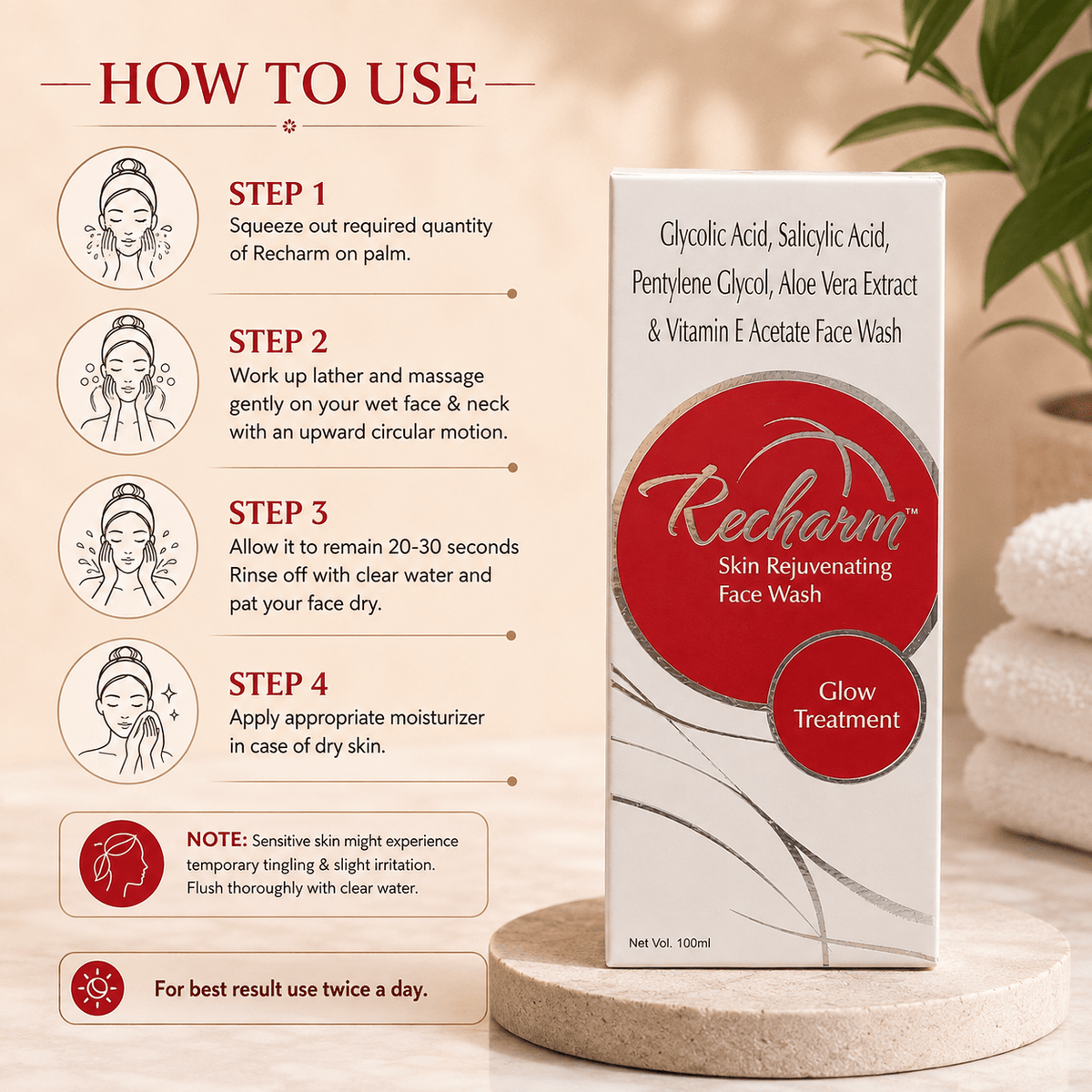 Recharm Skin Rejuvenating Face Wash - Cosmosentials