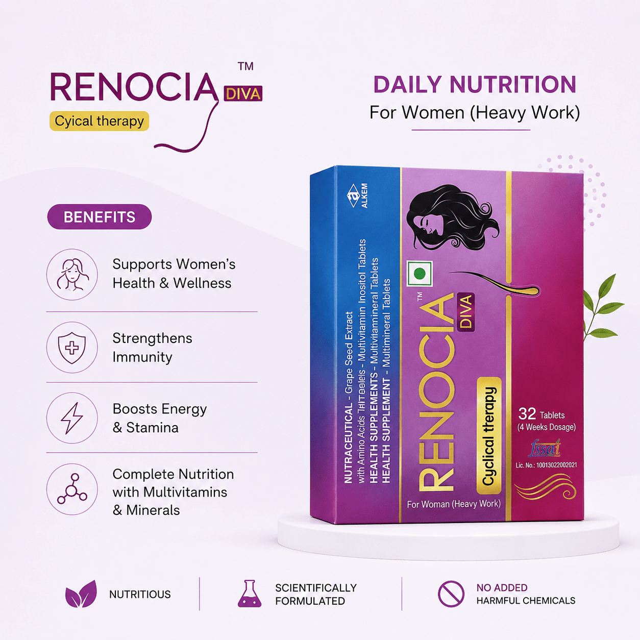 Renocia Diva Cyclical Therapy Tablets ( Women ) - Cosmosentials
