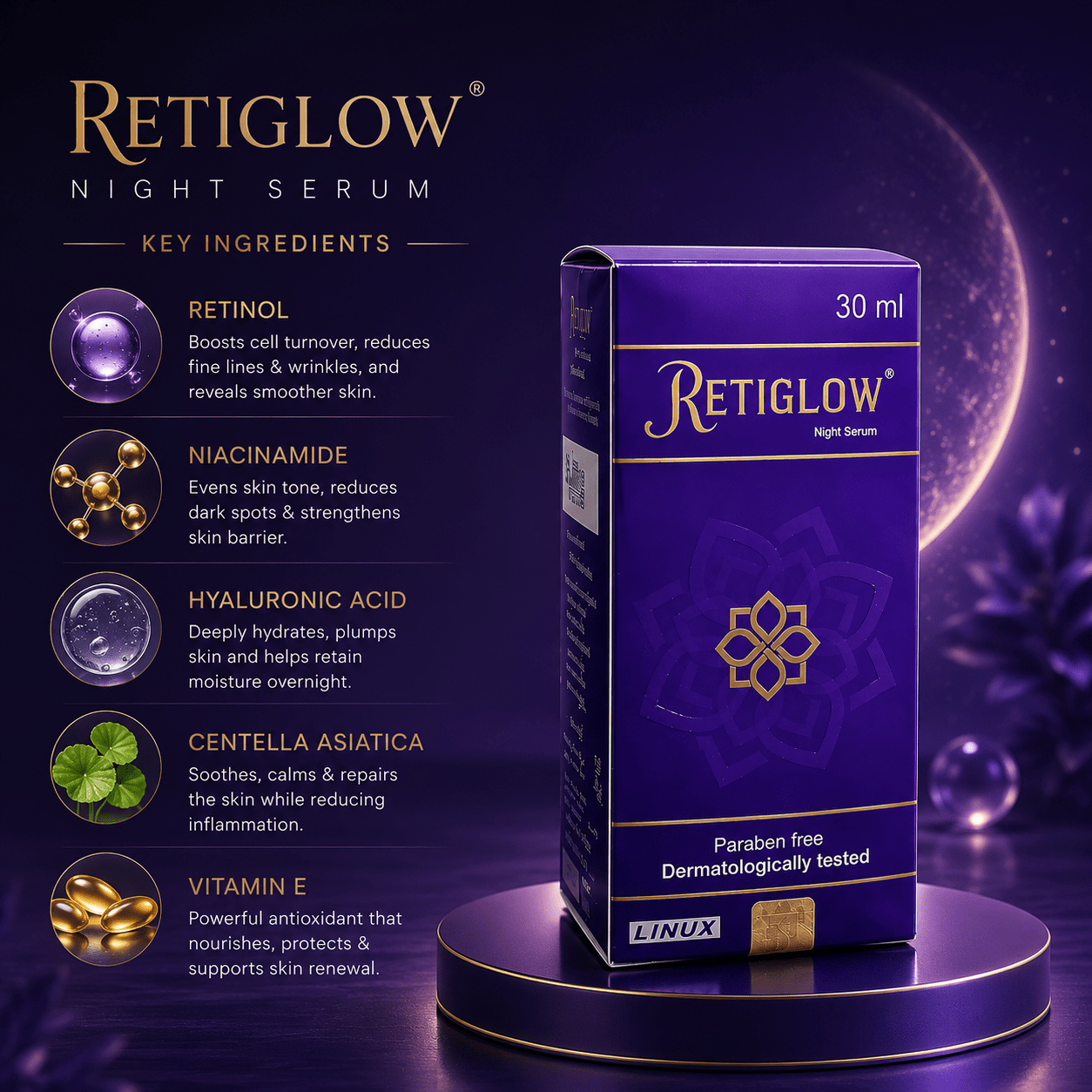 Retiglow Night Serum - Cosmosentials