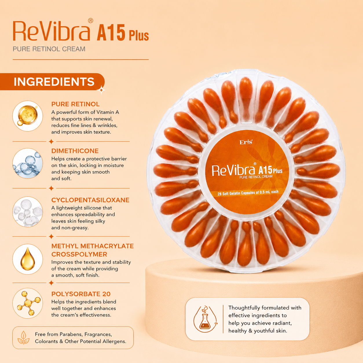 ReVibra A15 Plus Pure Retinol Cream - Cosmosentials