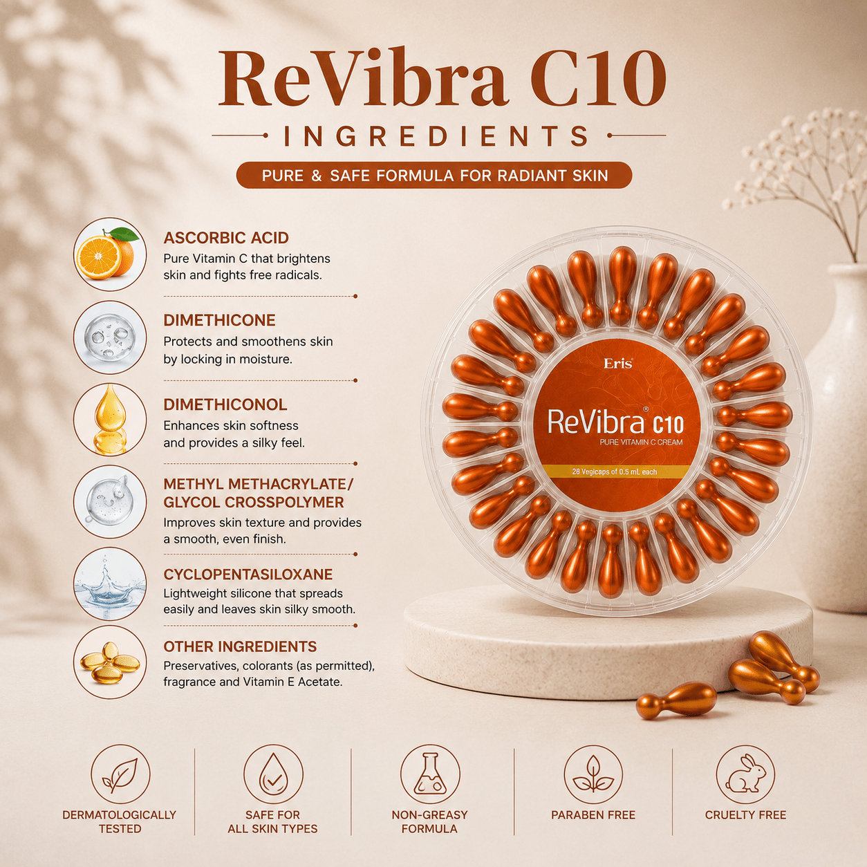 ReVibra C10 Pure Vitamin C Cream - Cosmosentials