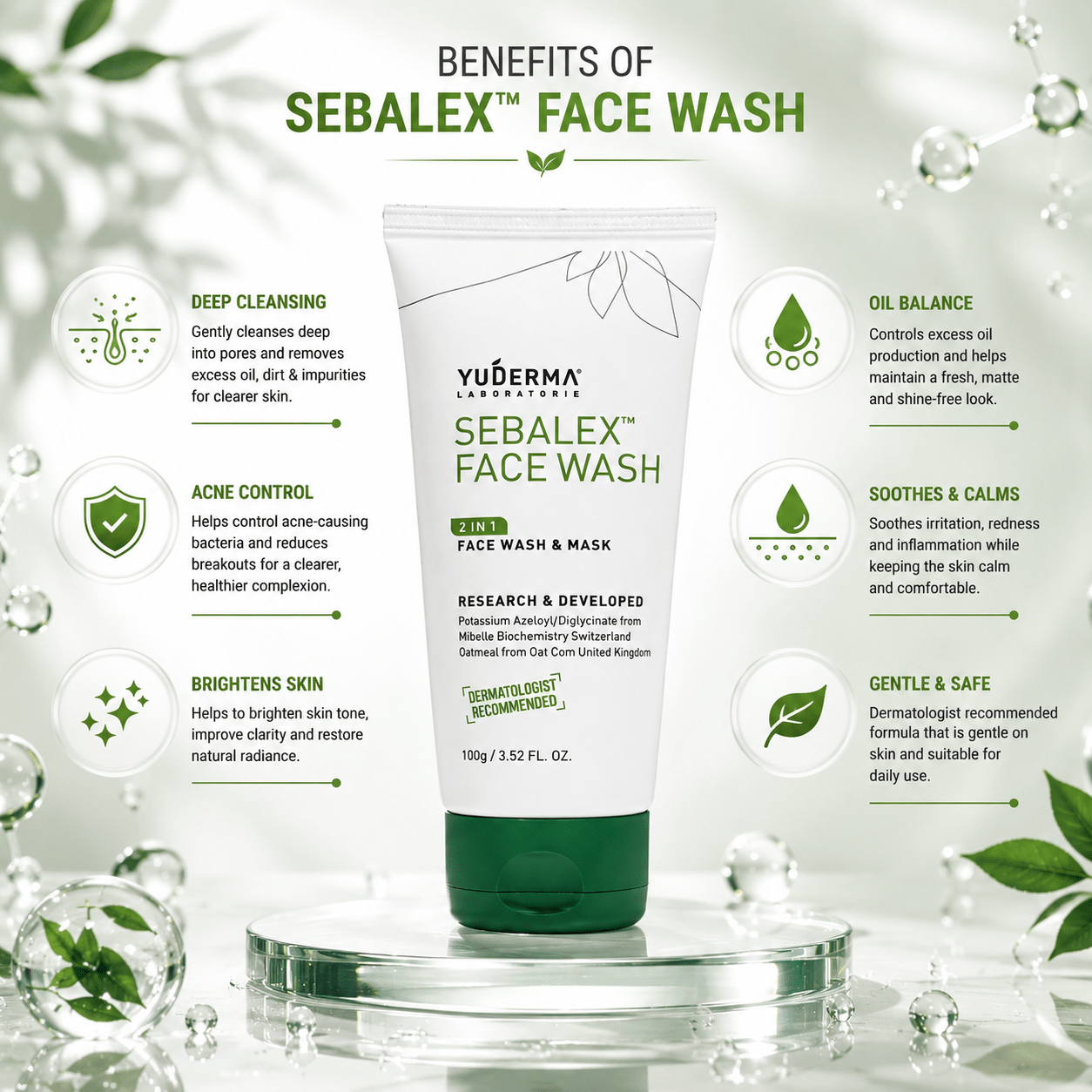 Sebalex Face Wash (2-in-1 Face Wash & Mask) - Cosmosentials