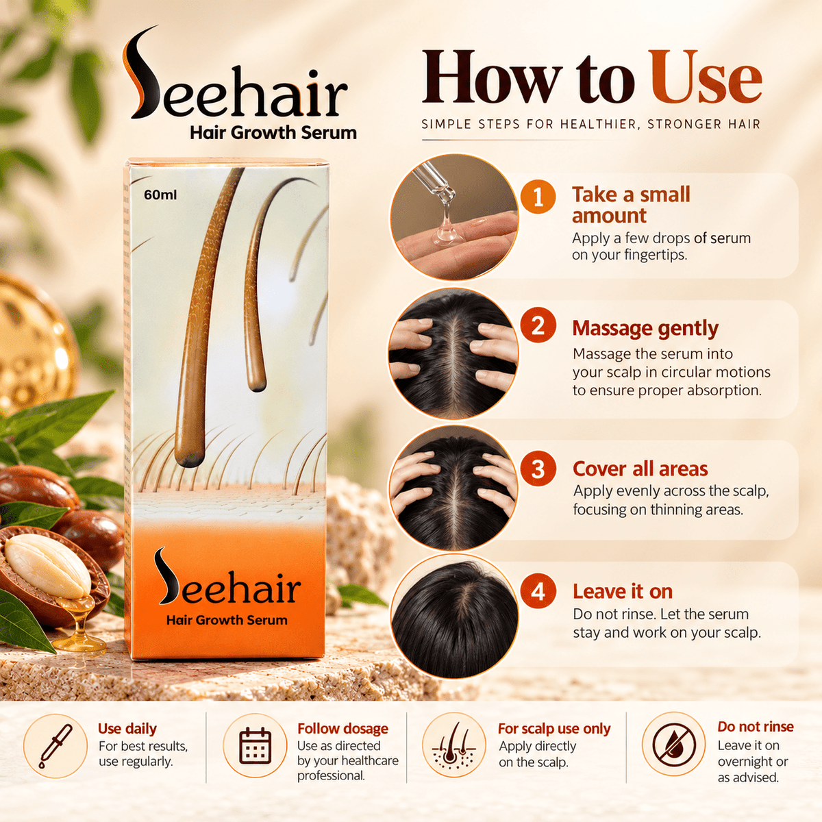 Seehair Hair Growth Serum 60 ml - Cosmosentials