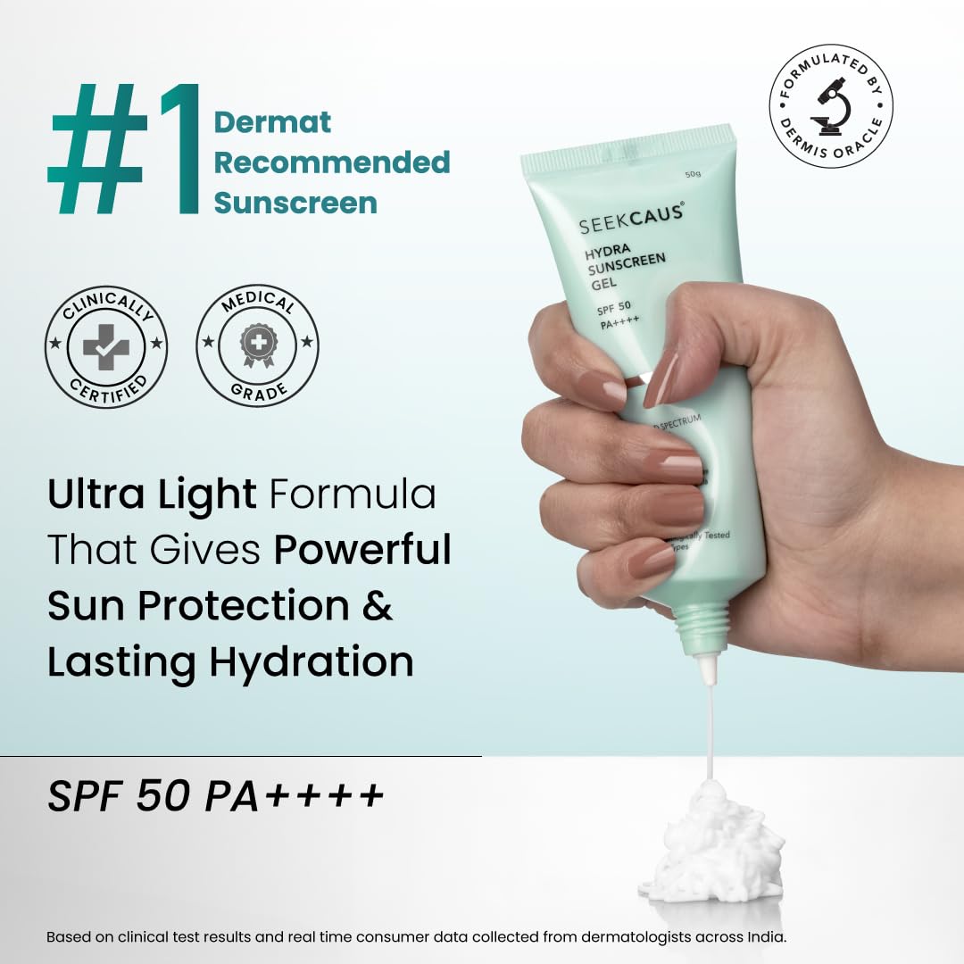 Seekcaus Hydra Sunscreen Gel SPF 50 PA++++ - Cosmosentials