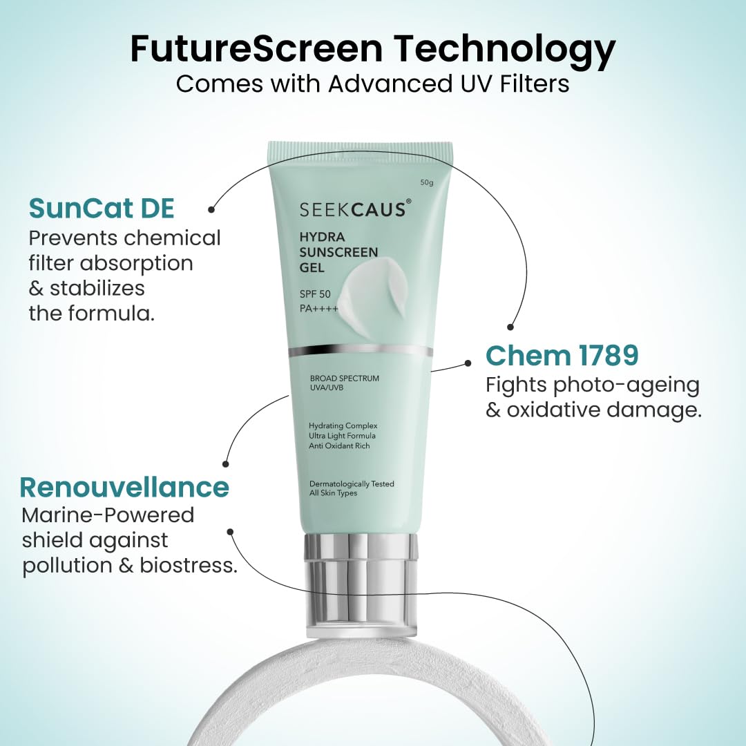 Seekcaus Hydra Sunscreen Gel SPF 50 PA++++ - Cosmosentials
