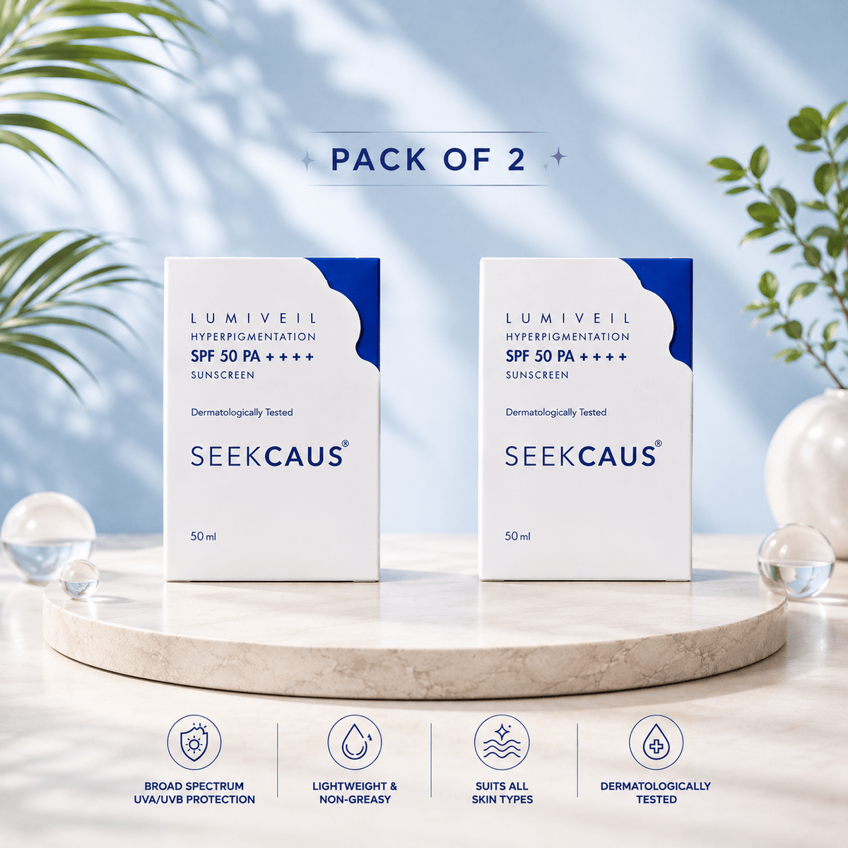 Seekcaus LumiVeil Hyperpigmentation Sunscreen SPF 50 PA++++ - Cosmosentials