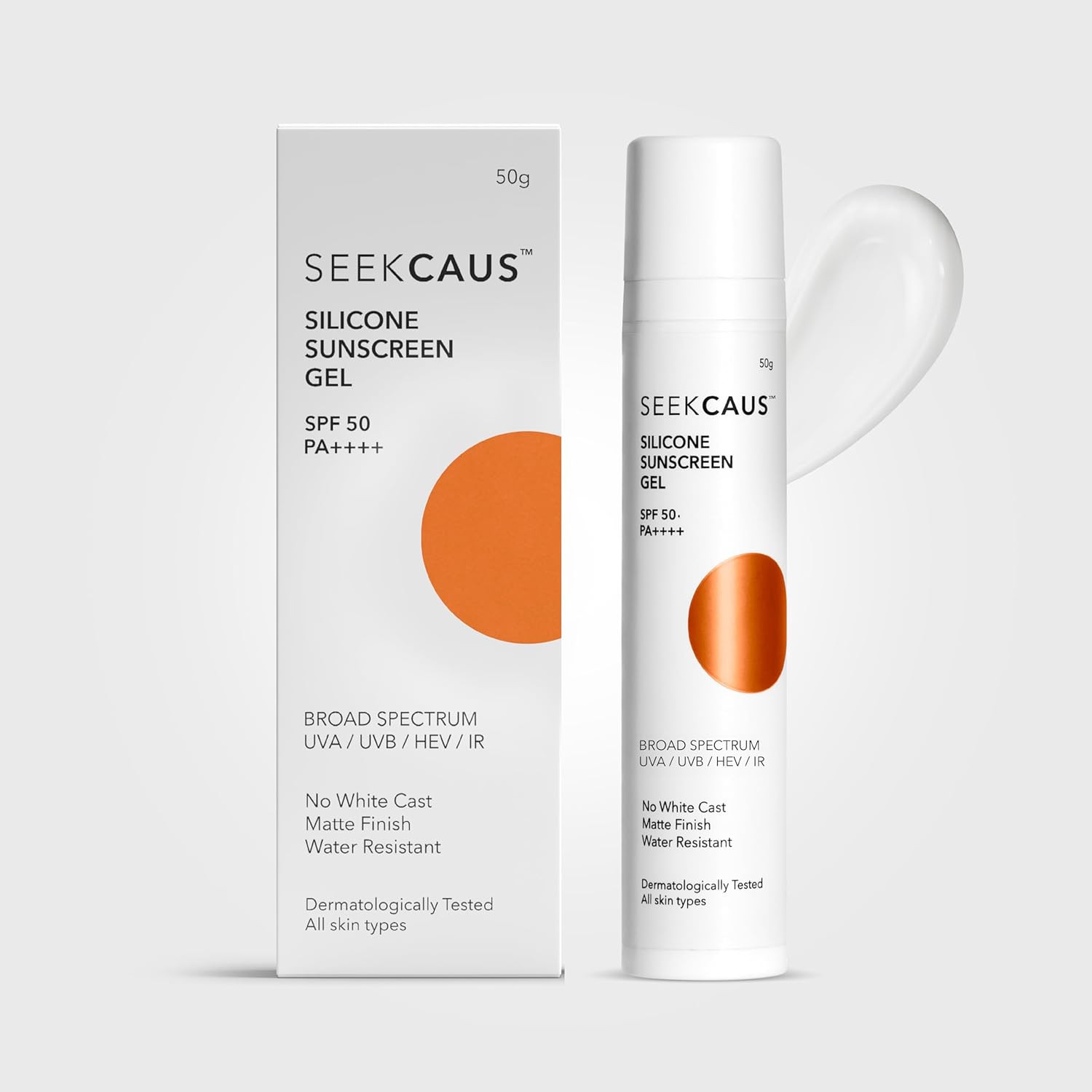 SEEKCAUS Silicone Sunscreen Gel, SPF 50 PA++++ - Cosmosentials