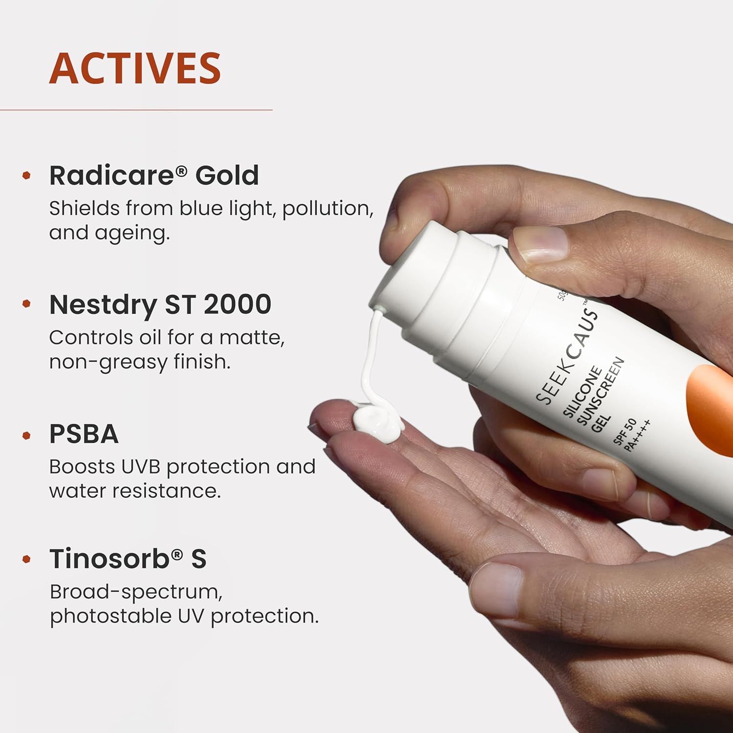 SEEKCAUS Silicone Sunscreen Gel, SPF 50 PA++++ - Cosmosentials