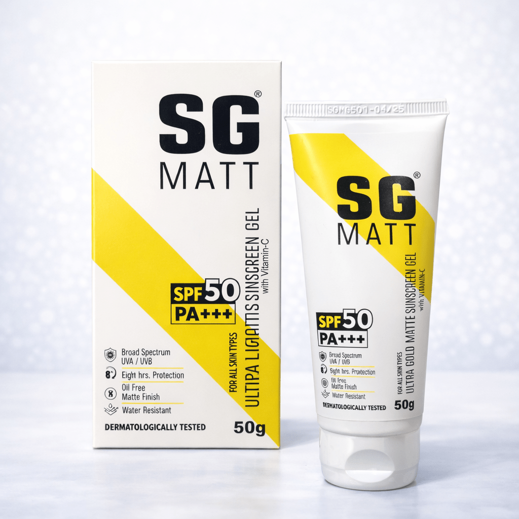 SG Matt Ultra Gold Matte Sunscreen Gel SPF 50 PA+++ (50g) - Cosmosentials
