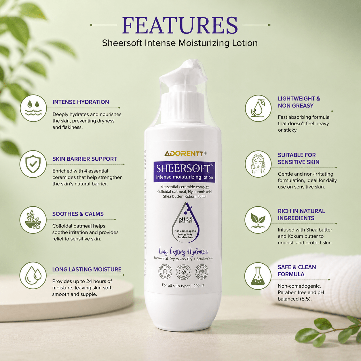 Sheersoft Intense Moisturizing Lotion 200ml - Cosmosentials
