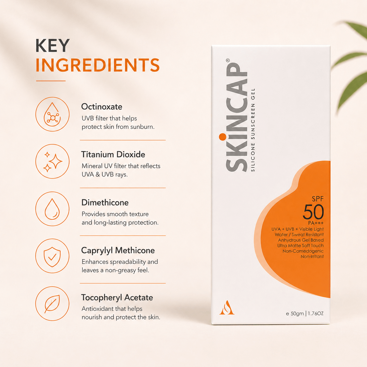 Skincap Silicone Sunscreen Gel SPF 50 PA+++ - Cosmosentials