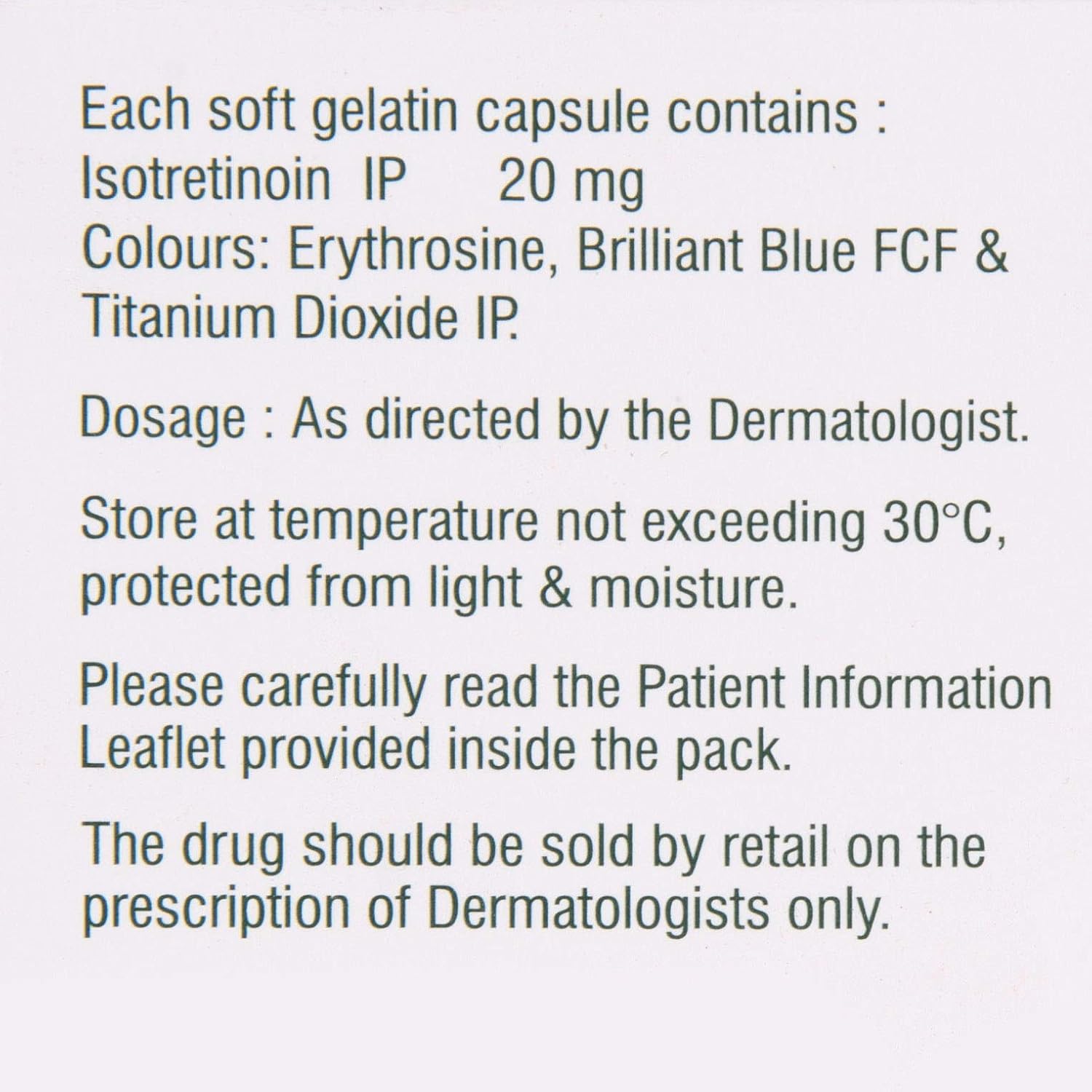 Sotret 20 mg Capsule - Cosmosentials