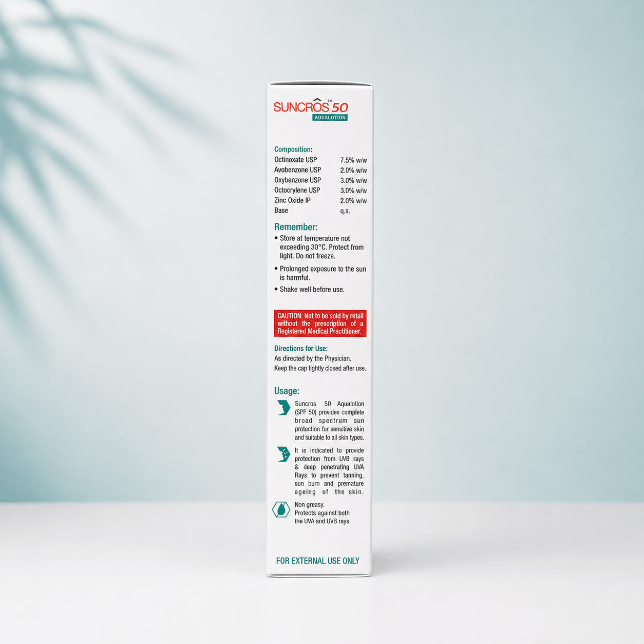 Suncros 50 Aqualotion SPF 50 Sunscreen - Cosmosentials