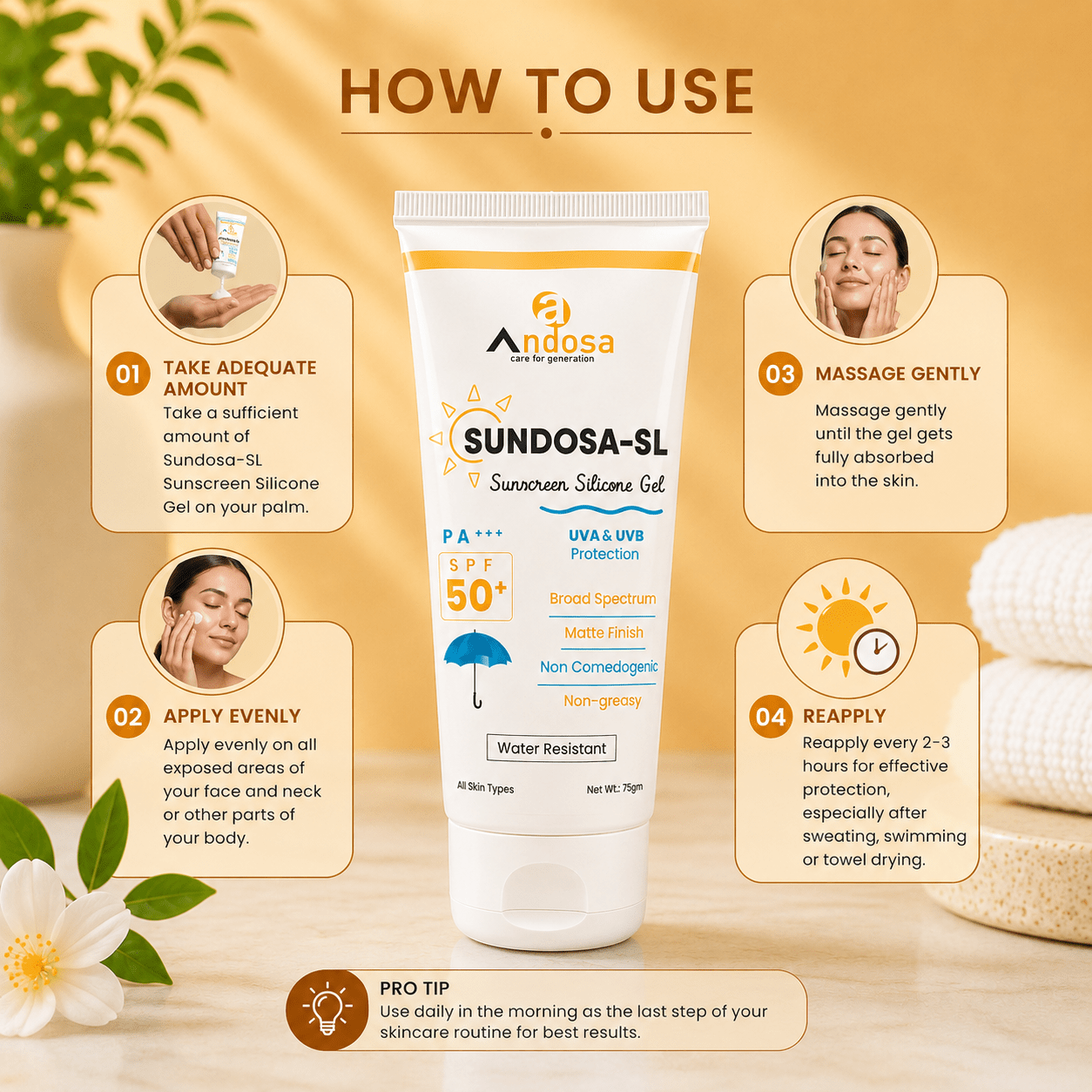Sundosa-SL Sunscreen Silicone Gel SPF 50+ - Cosmosentials