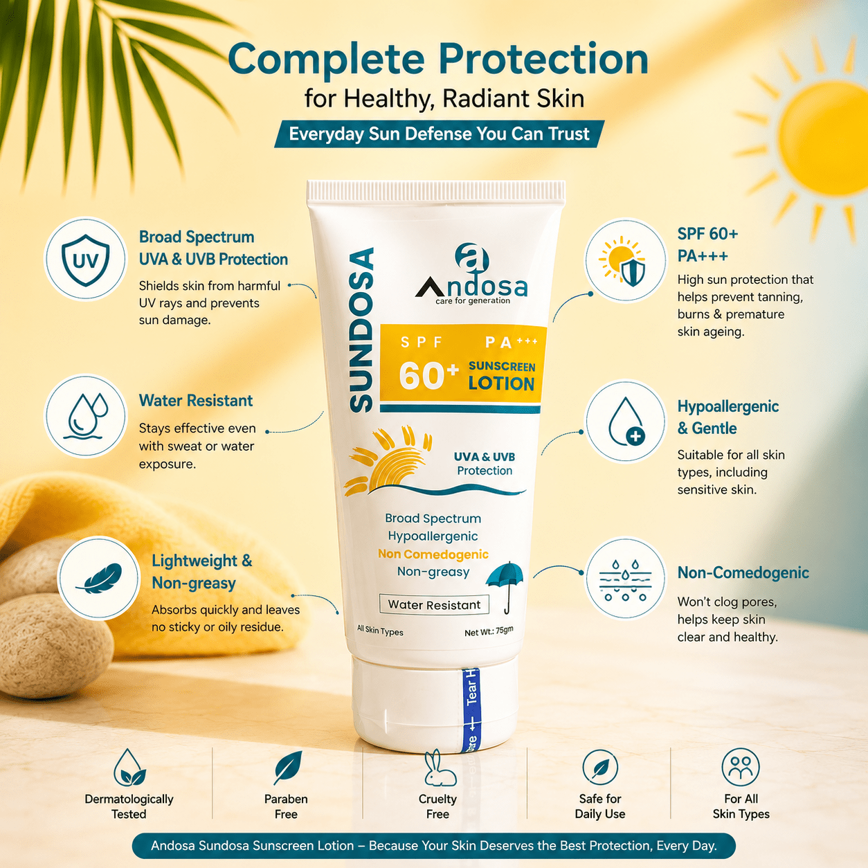 Sundosa Sunscreen Lotion SPF 60+ - Cosmosentials