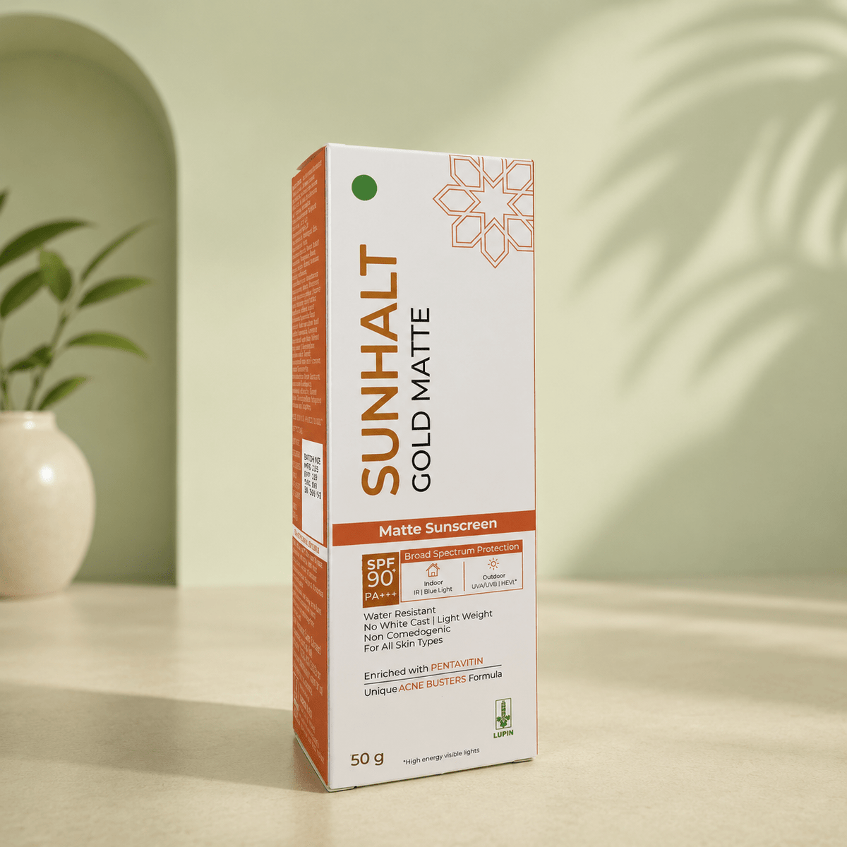 Sunhalt Gold Matte Sunscreen SPF 90 PA+++ - Cosmosentials
