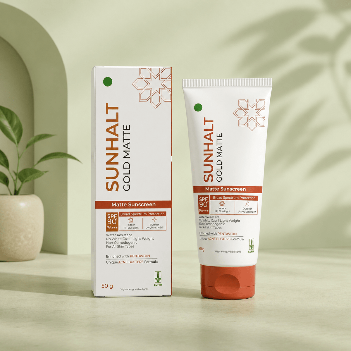Sunhalt Gold Matte Sunscreen SPF 90 PA+++ - Cosmosentials