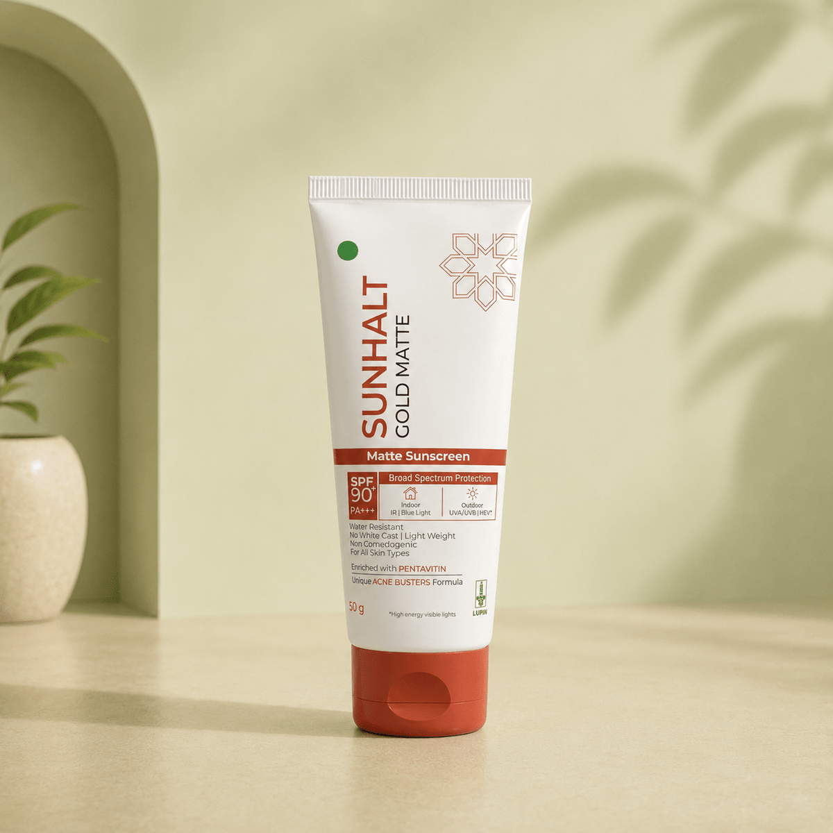 Sunhalt Gold Matte Sunscreen SPF 90 PA+++ - Cosmosentials