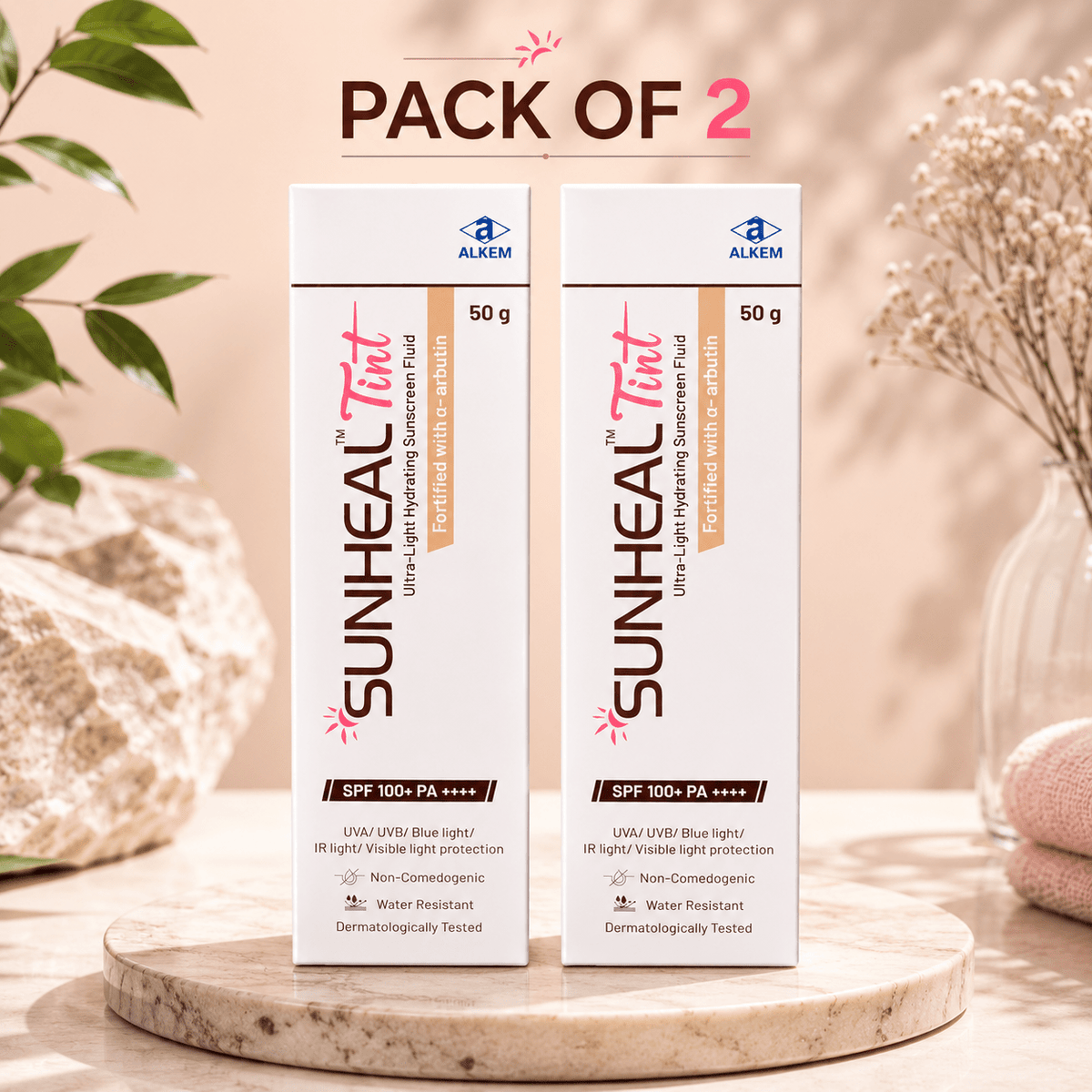 Sunheal Tint SPF 100+ PA++++ Ultra-Light Hydrating Sunscreen Fluid - Cosmosentials